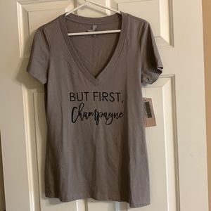 Next Level apparel women’s large v neck shirt sleeve t shirt. Fits like a medium